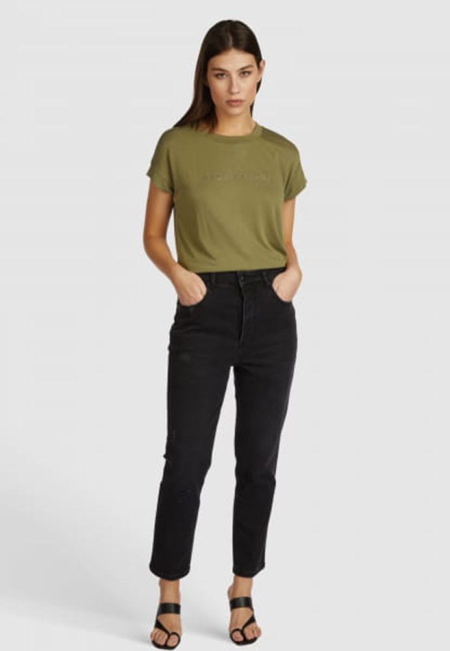 Hosen & Jeans Marc Aurel | Cropped Mom Jeans Aus Comfort Black Denim