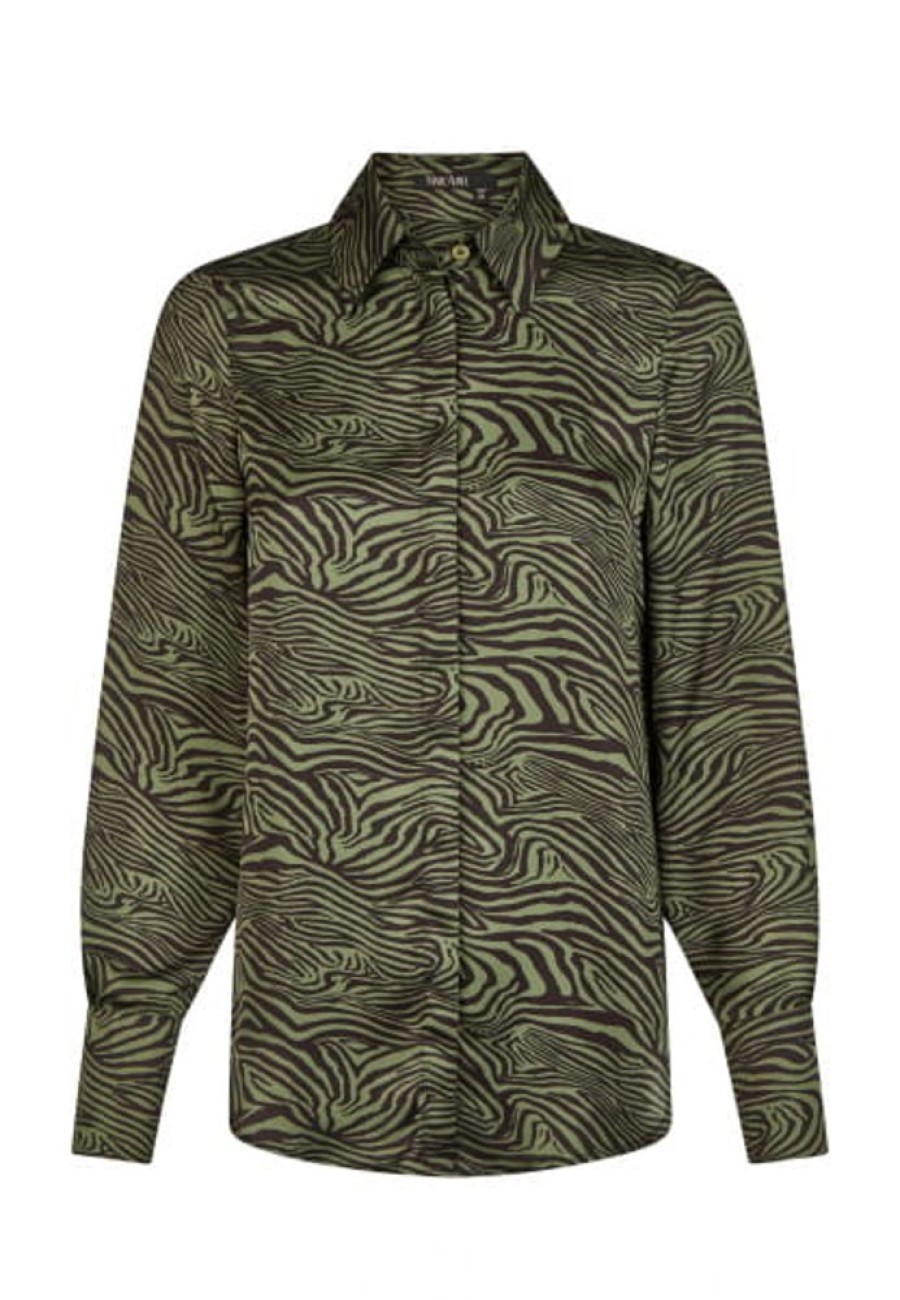 Blusen Marc Aurel | Klassische Hemdbluse Mit Mini-Animal-Print