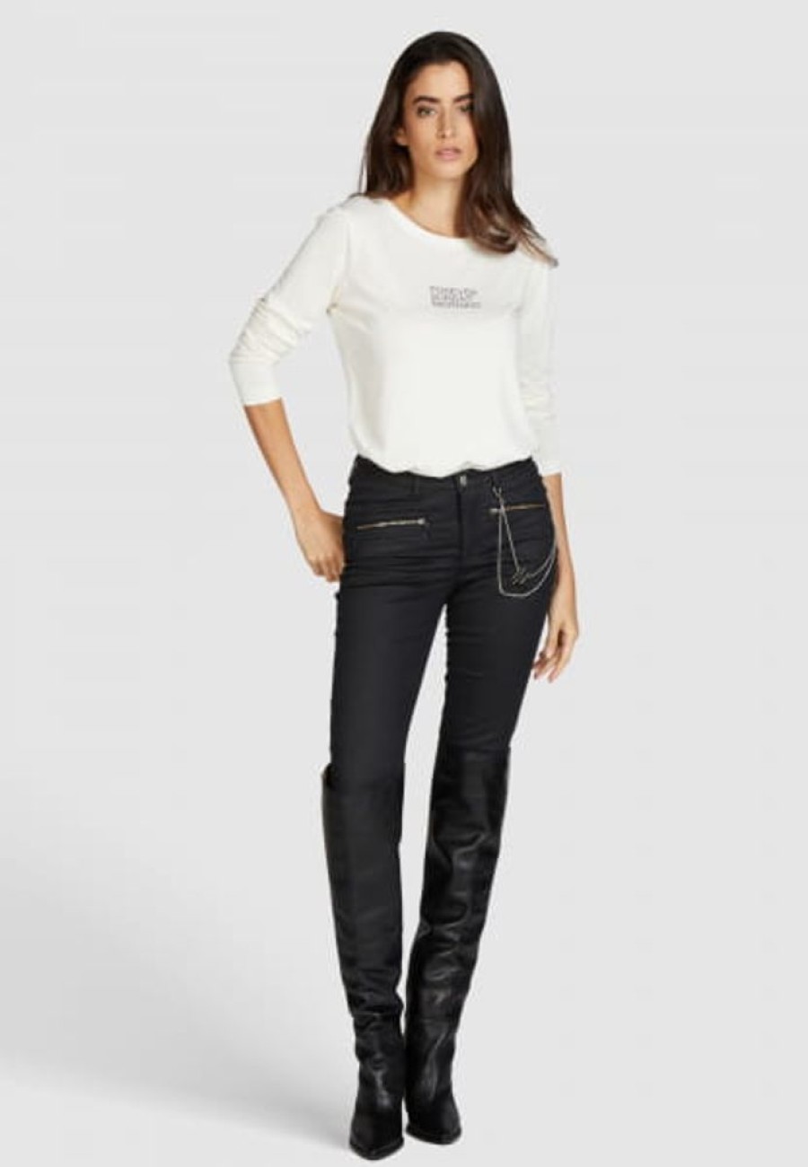 Shirts Marc Aurel | Shirt Mit Langen U00C4Rmeln Und Strass