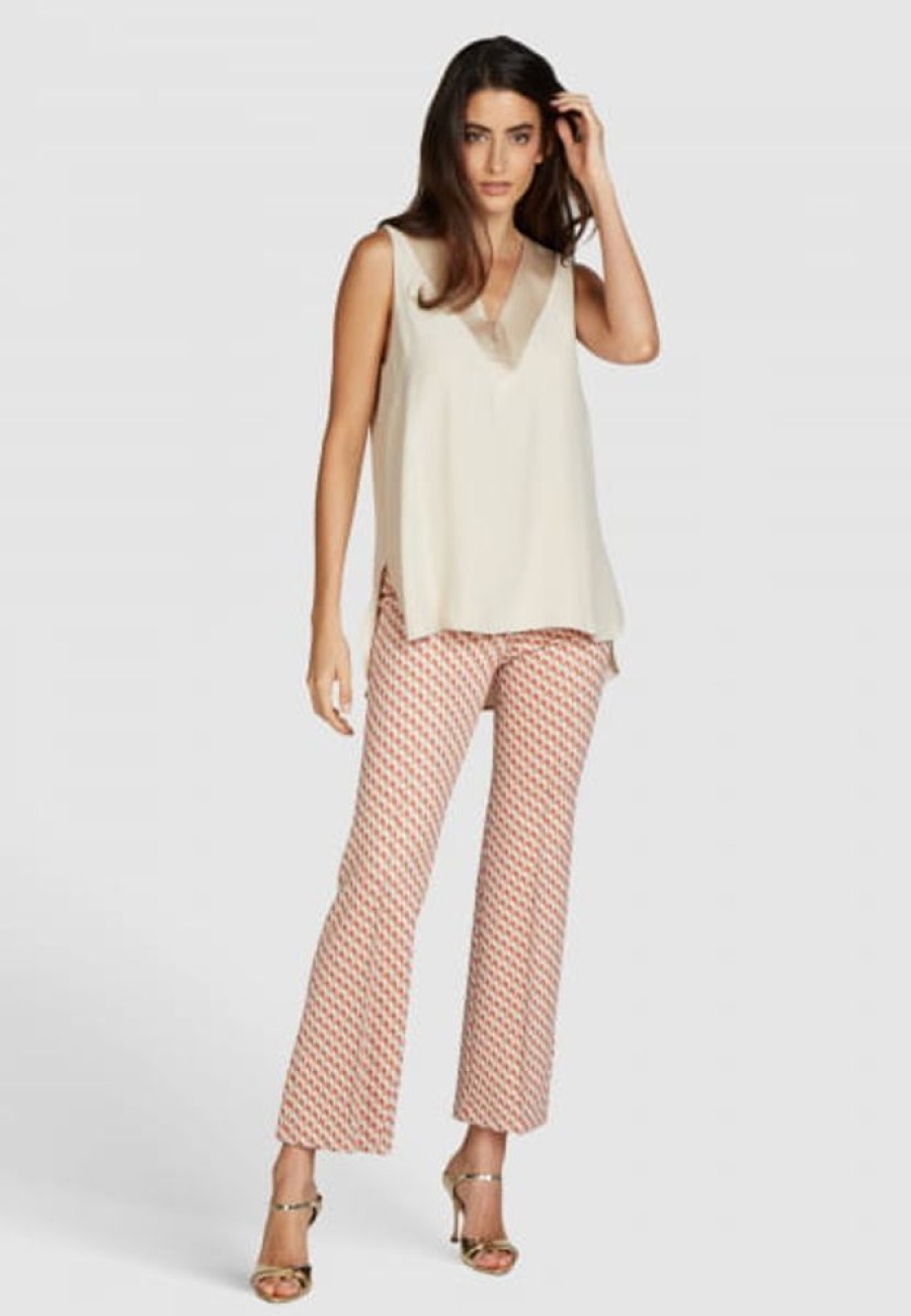 Blusen Marc Aurel | Top Mit Satin-Details