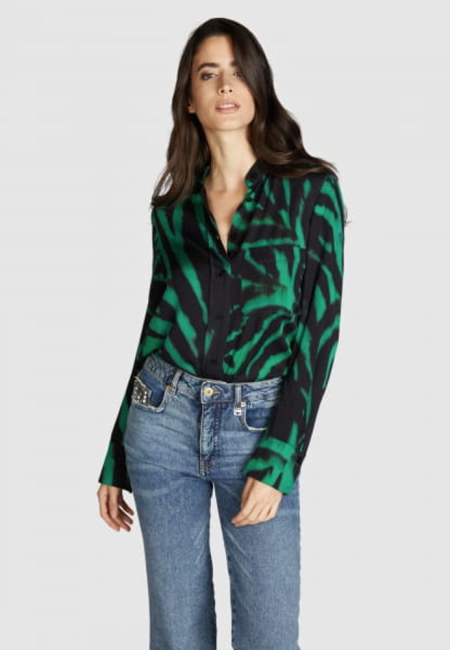Blusen Marc Aurel | Longhemd Mit Tigerprint